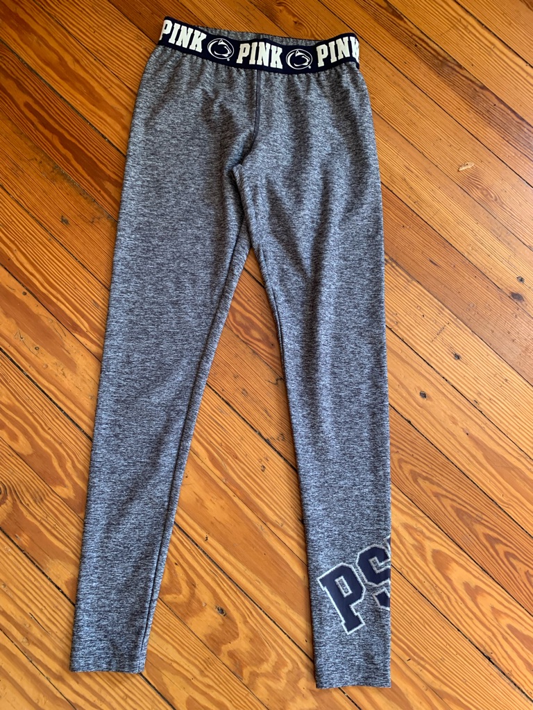 Pink Victoria's Secret Gray Heather Leggings With Branded Waistband